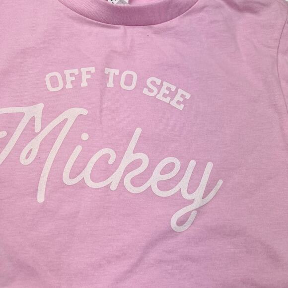 The Wishing Elephant Pink Disney Off to See Mickey Tee - Picture 2 of 4